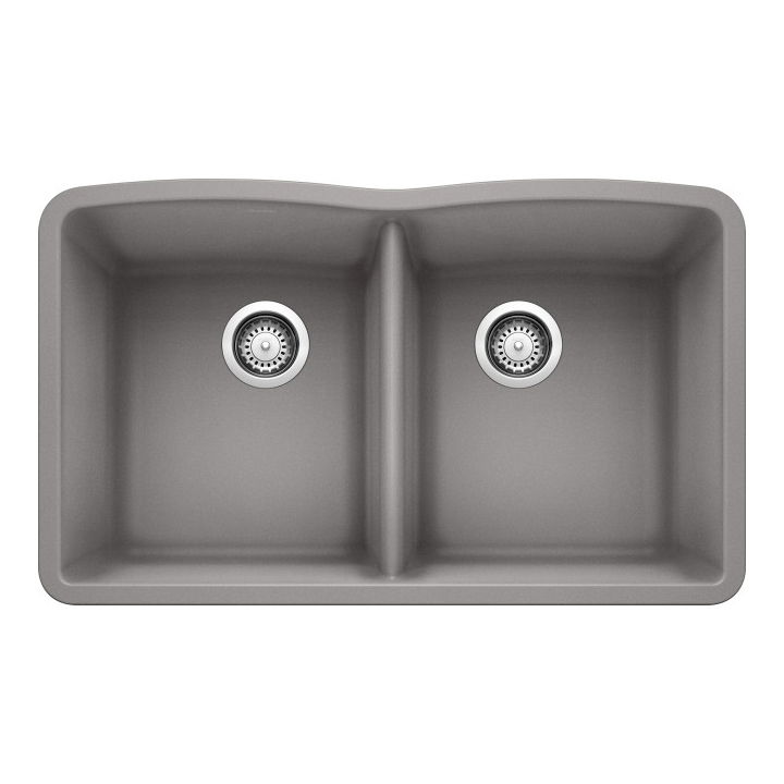 Equal Double Metallic Gray Sinks