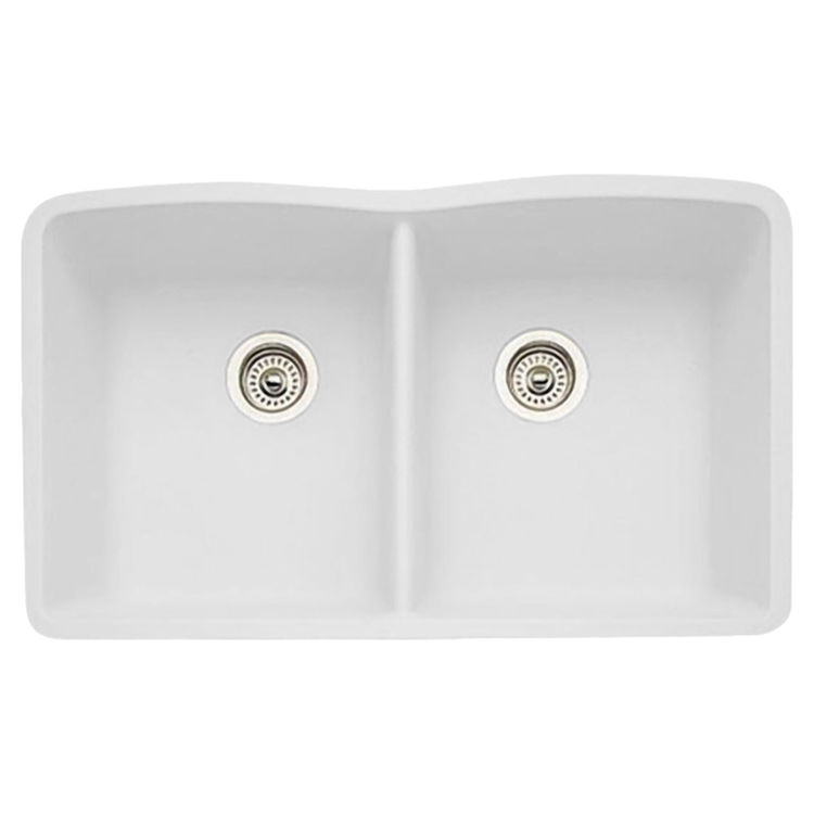 Equal Double Bowl White Sinks