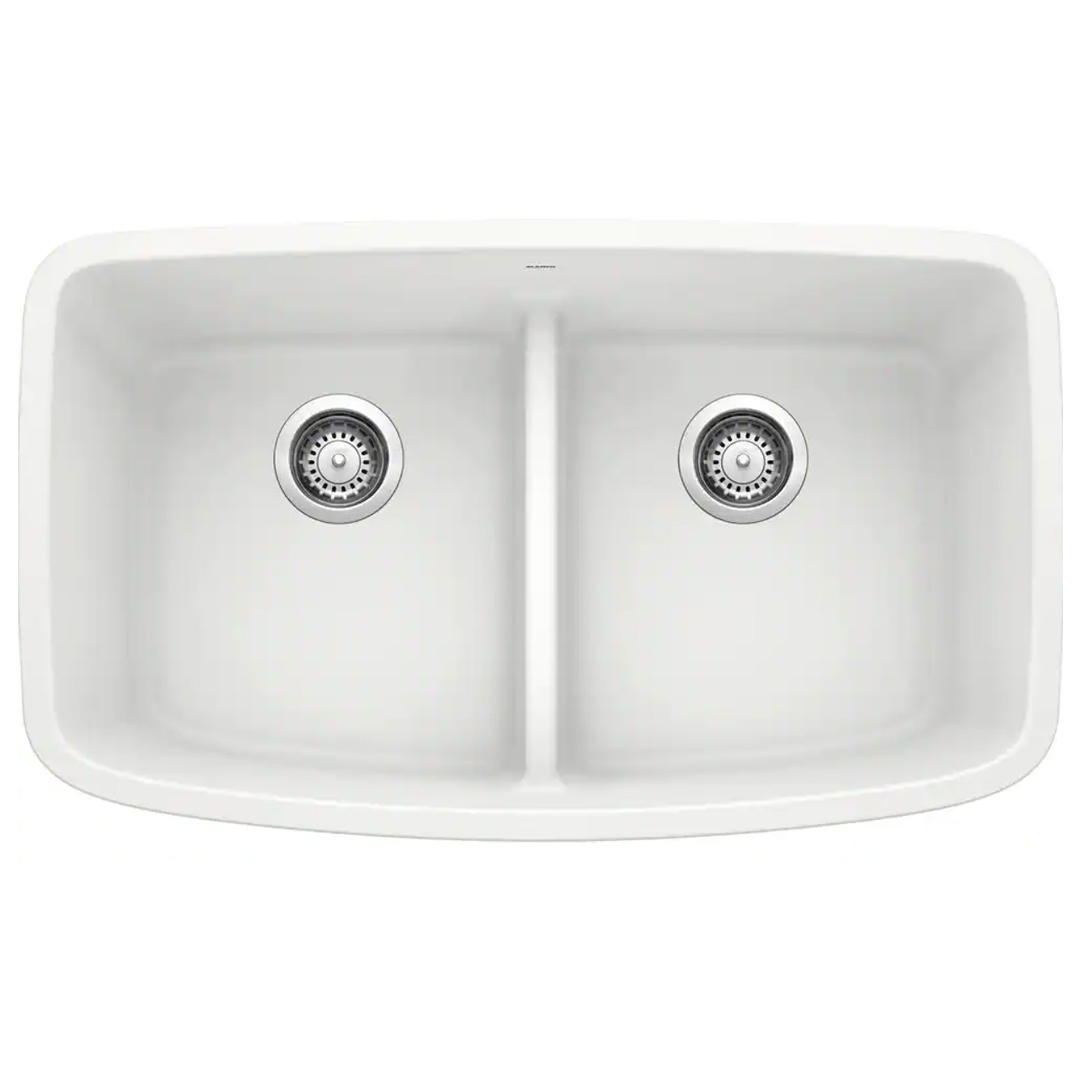 Equal Double Low Divide White Sinks